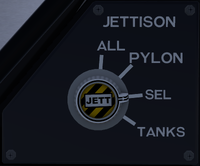 The Jettison knob on an EF-24G.