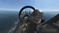 The F/A-26B cockpit viewed from a third-person perspective.