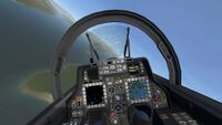 A first-person view of the T-55's forward pilot seat in singleplayer.