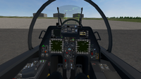 A first-person view of the T-55's rear (trainer) pilot seat in singleplayer.